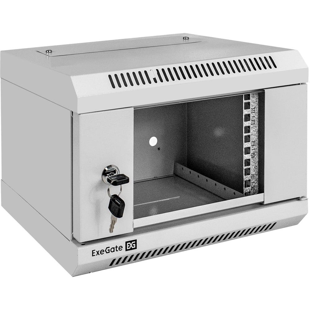 Изображение товара Шкаф телекоммуникационный ExeGate 10 настенный 4U EС-WM-4U.310.G.GREY 10”, 4U, 330x310x230mm ШхГхВ , передняя дверь закаленное стекло, пыле- и влагозащита I 300249