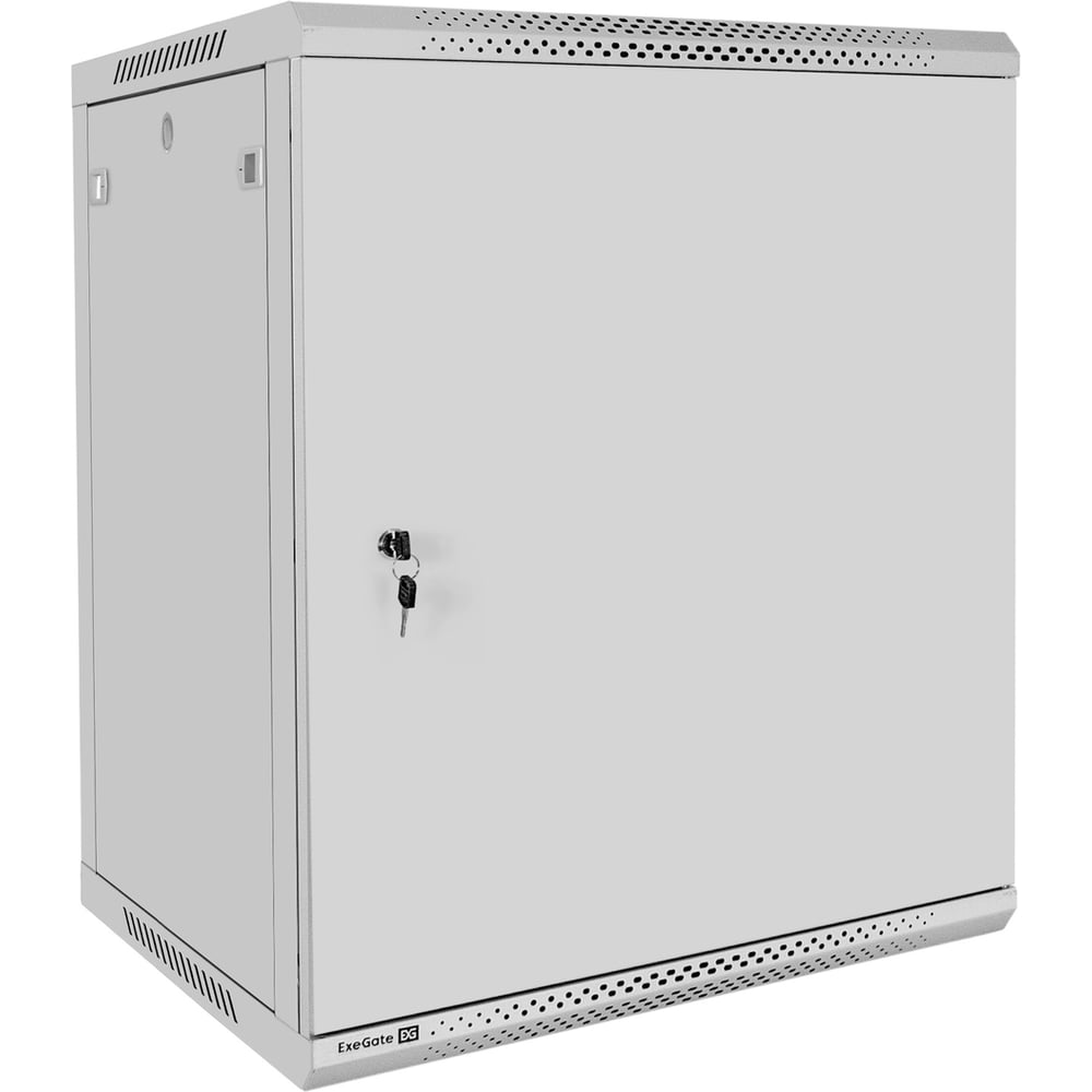Изображение товара Шкаф телекоммуникационный ExeGate 19 настенный 15U EC-WM-15U.600.M.GREY 19”, 15U, 600x600x769mm ШхГхВ , передняя дверь металл, съемные боковые панели 300269