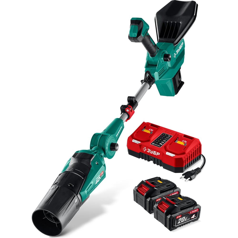 Изображение товара Воздуходувка аккумуляторная 40 В (2x20В), 1400 м3/ч, 2 АКБ LMS (4 Ач) ЗУБР ВА-1400-42