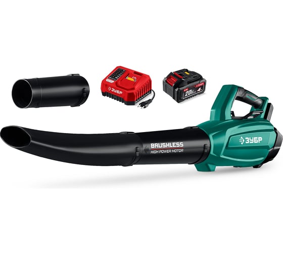 Изображение товара Воздуходувка аккумуляторная ЗУБР 20 В, 800 м3/ч, 1 АКБ LMS (4 Ач) ВА-800-41