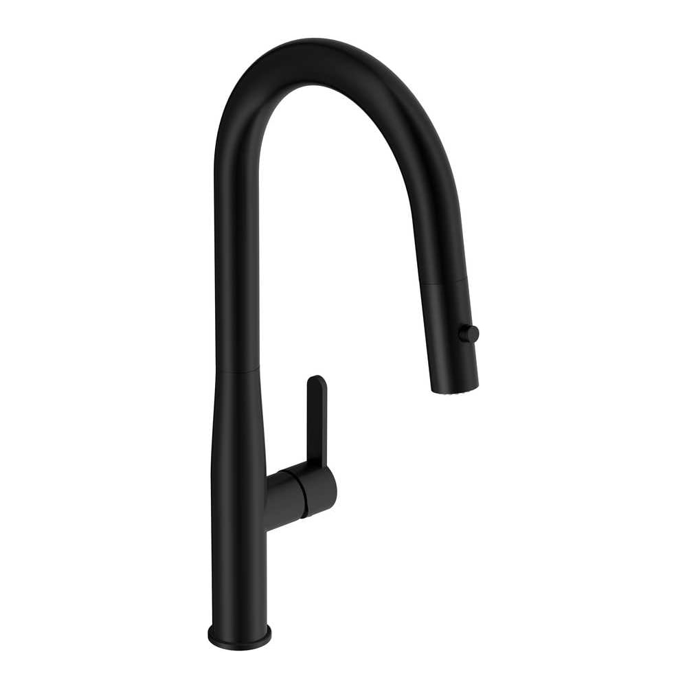 Изображение товара Смеситель для кухни Cersanit OLIVA с выдвижным изливом однорычажный черный 69020