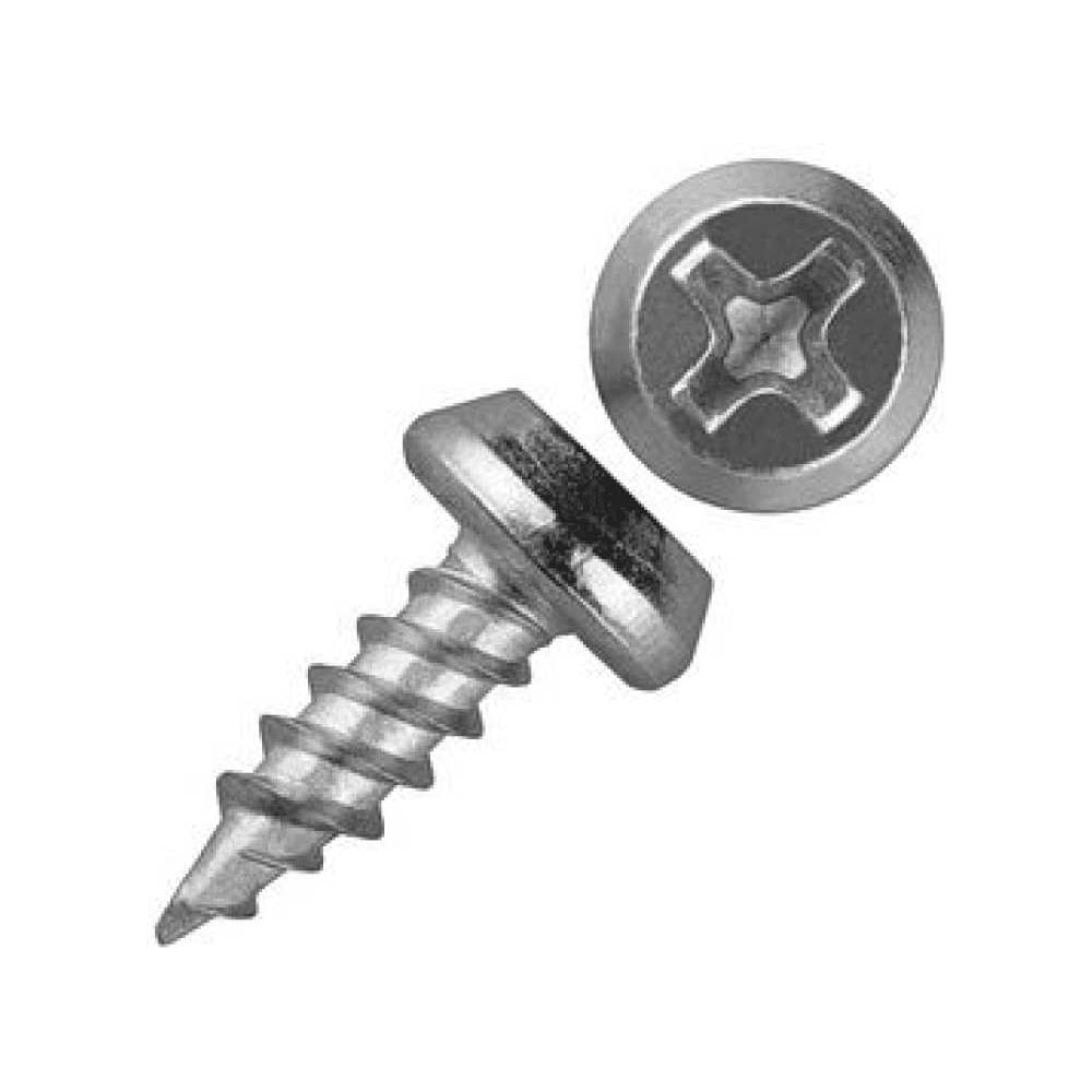 Изображение товара Саморез Квадра клоп острый конец 3.5 x 11 головка полуцилиндр, цинк, кoр. 1000 шт. 351120201000