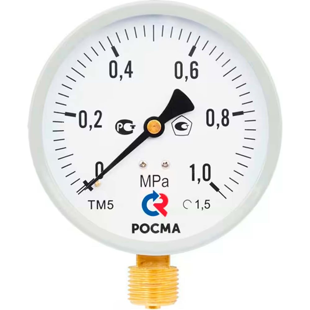 Манометр РОСМА ТМ-510Р.00, радиальный (0-25 кгс/см²), М20х1,5, класс 1,5, диаметр корпуса 100 мм, модель 2 D270-08425