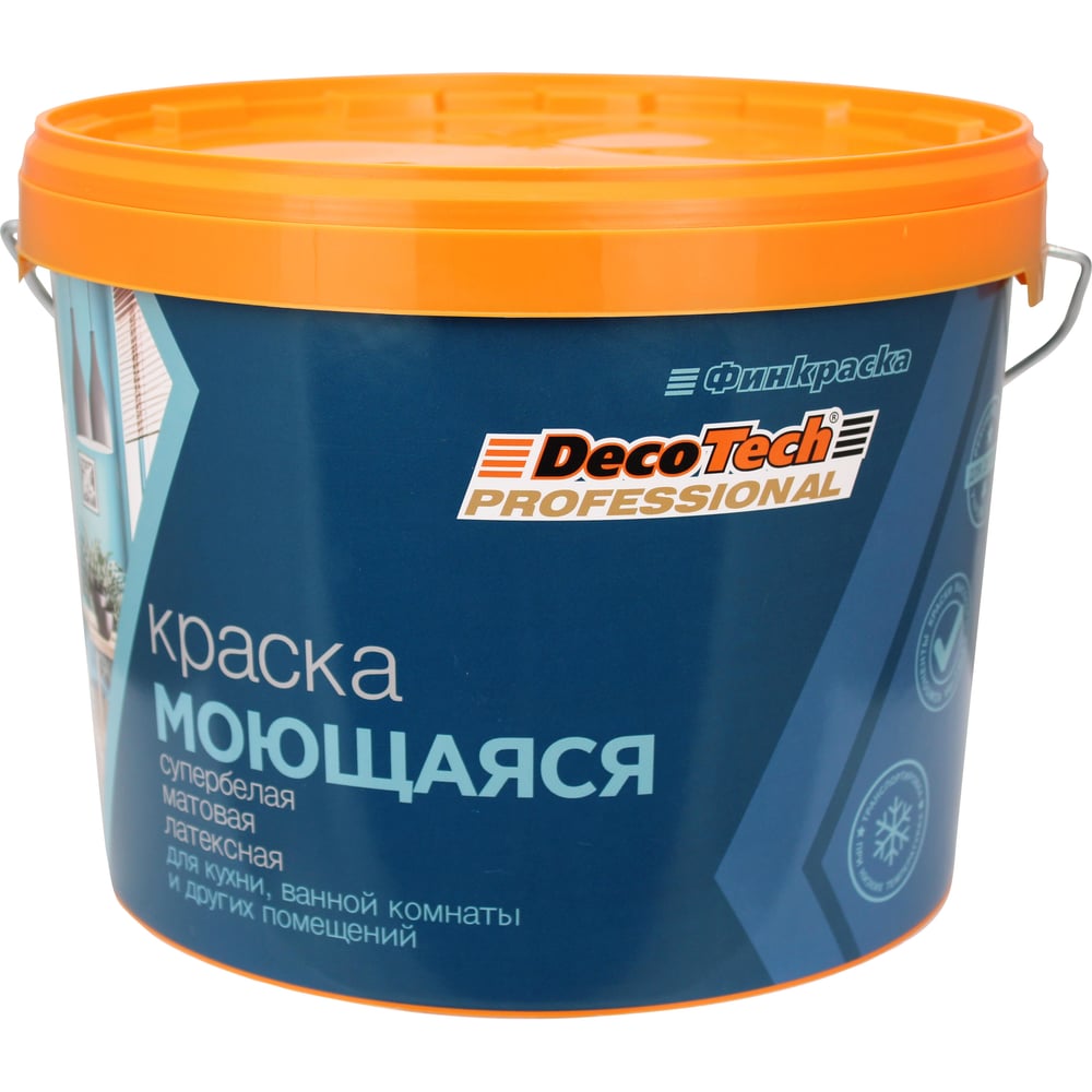 Изображение товара Краска в/э DecoTech, моющаяся база WA, 10/9л, oсновной 00-00015035