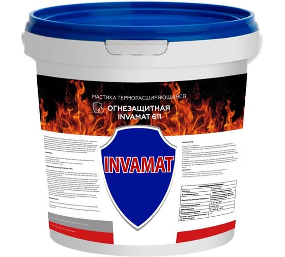 Изображение товара Мастика терморасширяющаяся огнезащитная INVAMAT 611 ведро, 3 кг 1393
