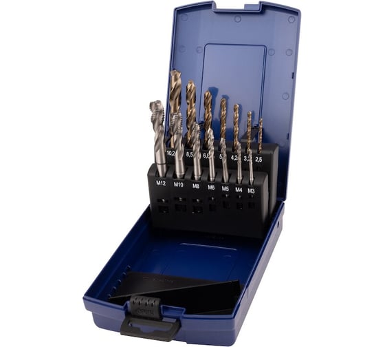 Изображение товара Набор метчиков NORGAU маш. HSSE М3-М12 Form RSP35+сверла 14-пр. 013930030