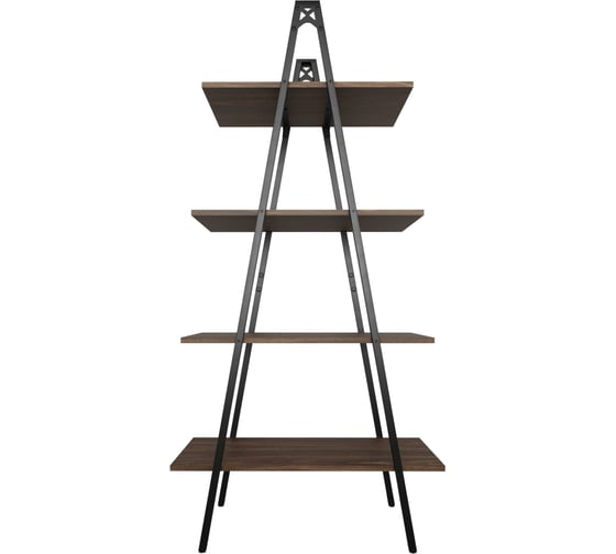 Изображение товара Стеллаж Металл-Завод GUTTA 155х78х38 см, А-образный с четырьмя полками, коричневый, черный GSA15578384B2