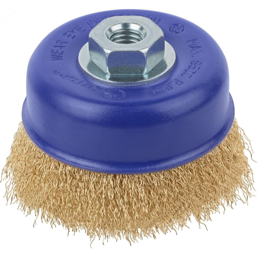 Изображение товара Щетка CUTOP Profi для УШМ, М14, тип Чашка, латун. витая проволока 0.3 мм, 100 мм, блистер 82-895