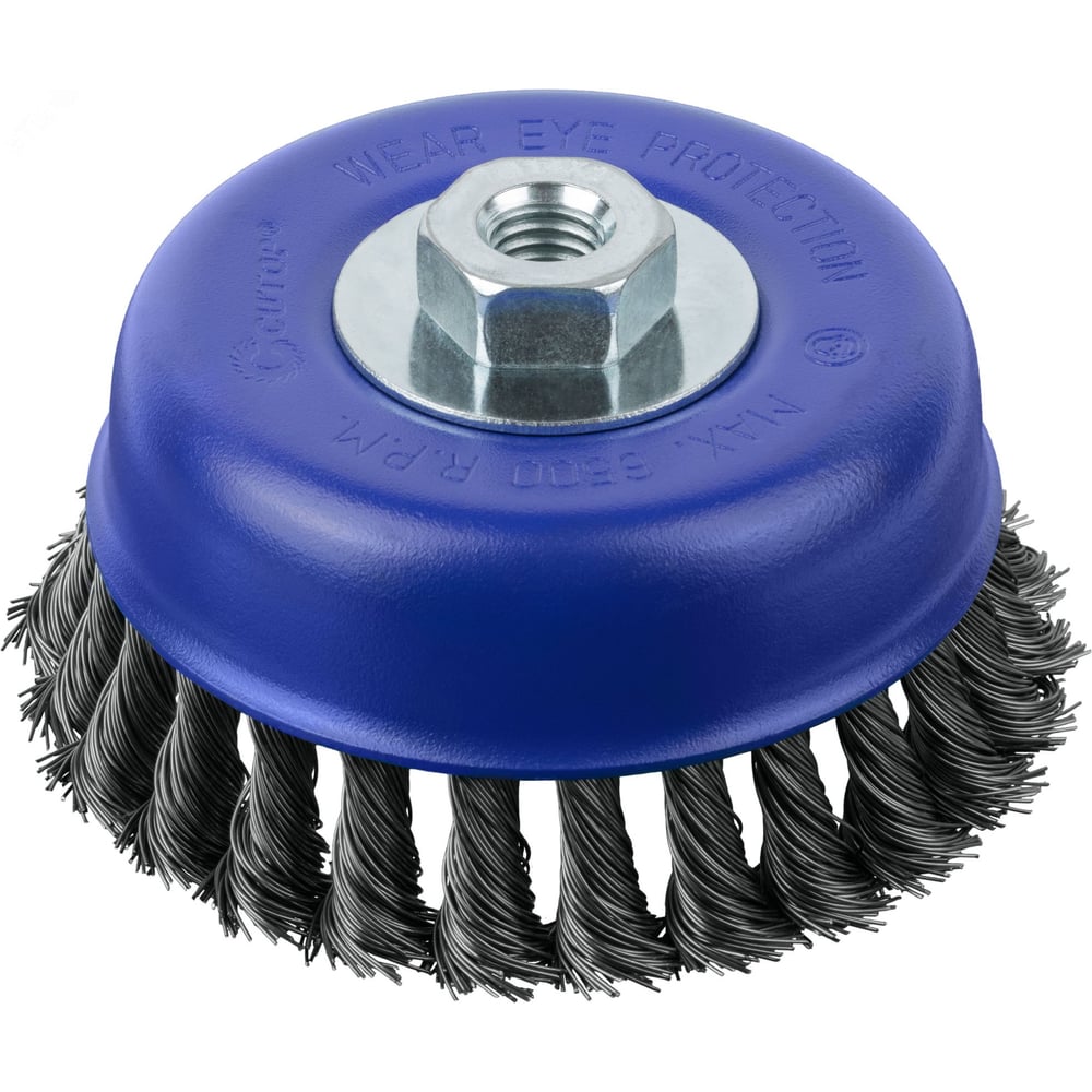 Изображение товара Щетка CUTOP Profi для УШМ, М14, тип Чашка, крученая витая проволока 0.5 мм, 125 мм, блистер 82-900