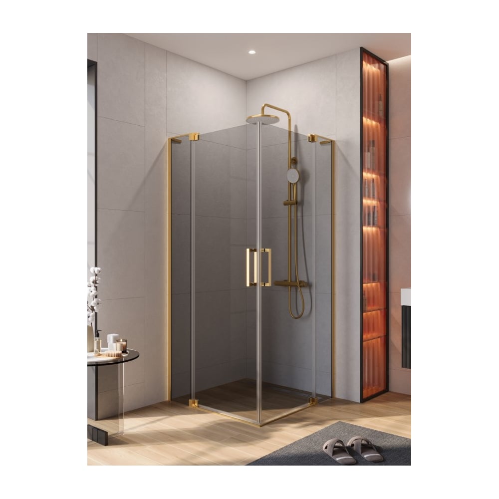 Изображение товара Душевой уголок Cezares SLIDER-A-2-90/100-GRIGIO-BORO из закаленного стекла