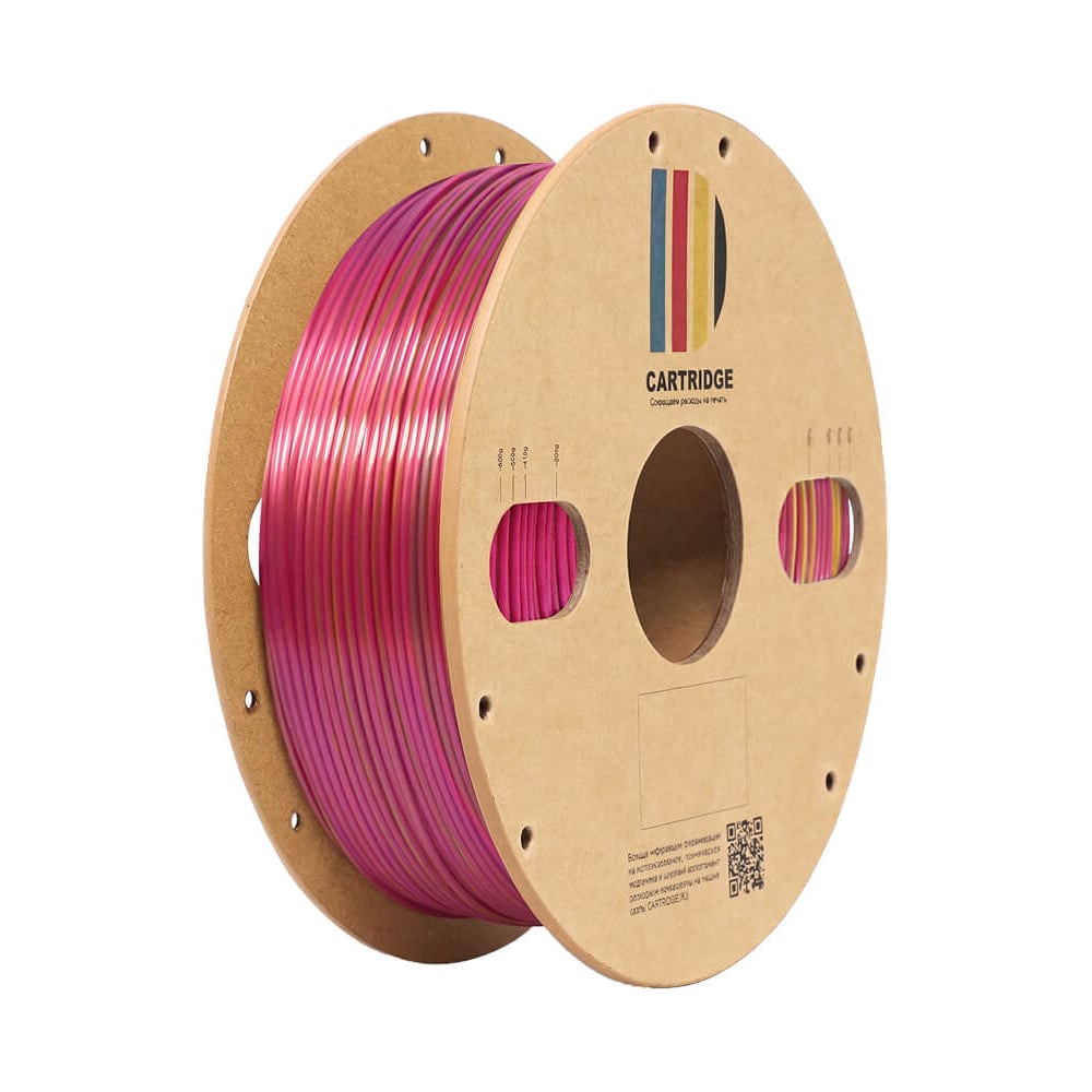 Изображение товара Пластик для 3D-принтера Solution print CartriDge PLA, шёлк золотой-зеленый-красный (Silk) 357801