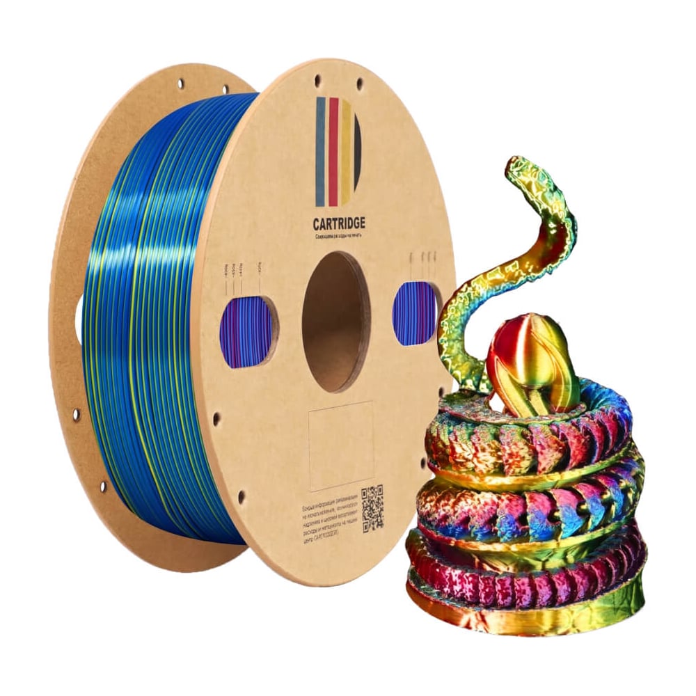 Изображение товара PLA Silk SP 1. 75 мм 1 кг красный/синий/золотой - глянцевый финиш для 3D-печати