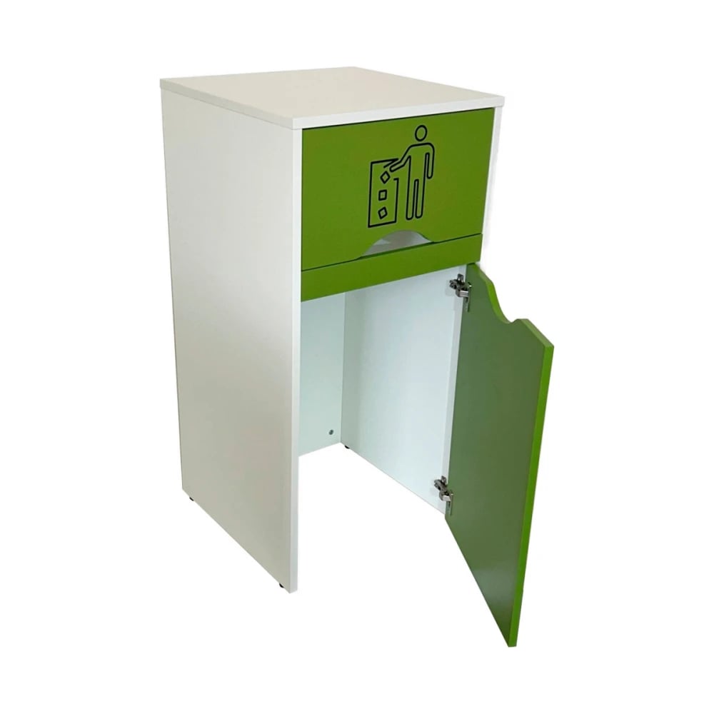 Изображение товара Урна для фудкорта ИП Маковчик Оди 1000 РВ цвет киви/белый, в разборе, без держателя для мусорных пакетов VUOKBRV-5240010