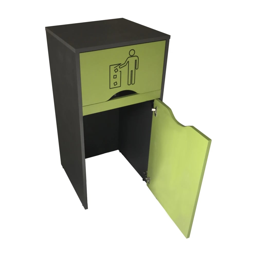 Изображение товара Урна для фудкорта ИП Маковчик Оди 1000 РВ цвет киви/графит, в разборе, без держателя для мусорных пакетов VUOKGRV-5190003