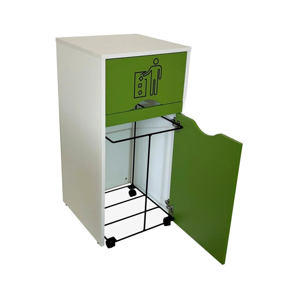 Изображение товара Мусорный контейнер (урна для фудкорта) ИП Маковчик Оди 1000 цвет киви/белый, объём 120 л 5240010UOKB