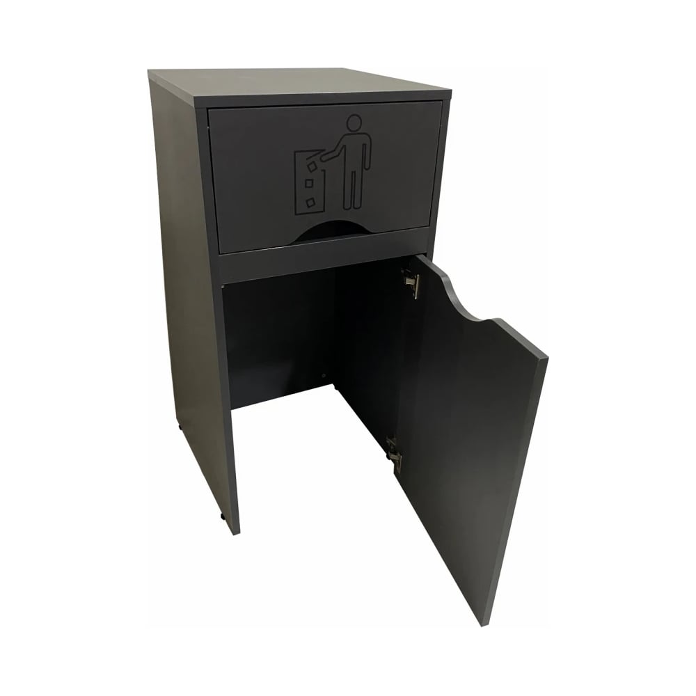 Изображение товара Урна для фудкорта ИП Маковчик Оди 1000 РВ цвет графит, в разборе, без держателя для мусорных пакетов VUOGRV-5190004