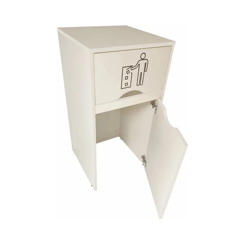 Изображение товара Урна для фудкорта ИП Маковчик Оди 1000 РВ Белая с крышкой