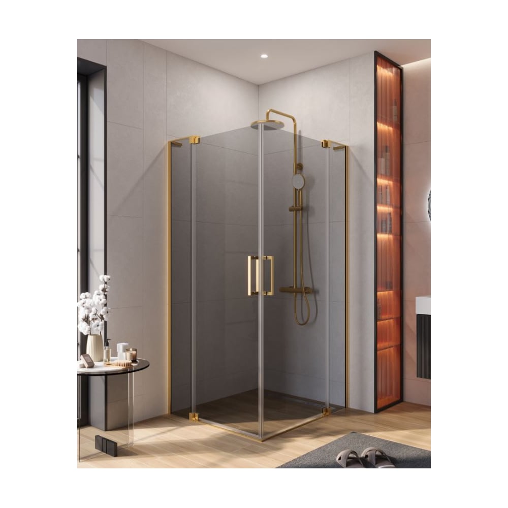 Изображение товара Душевой уголок Cezares SLIDER-AH-2-90/100-110-GRIGIO-BORO - регулируемый, анодированный профиль