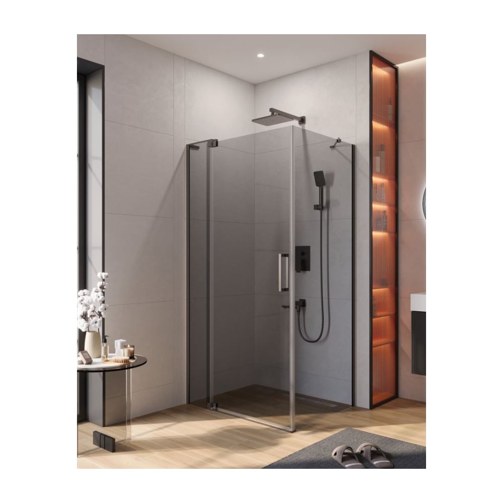 Душевой уголок Cezares SLIDER-AH-1-100-70/80-GRIGIO-GM