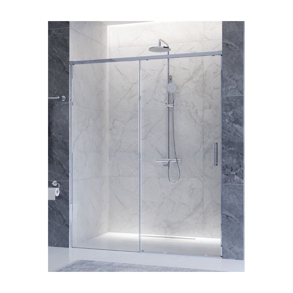 Изображение товара Душевая дверь Cezares PLANE-BF-1-160-C-CR раздвижная прозрачная