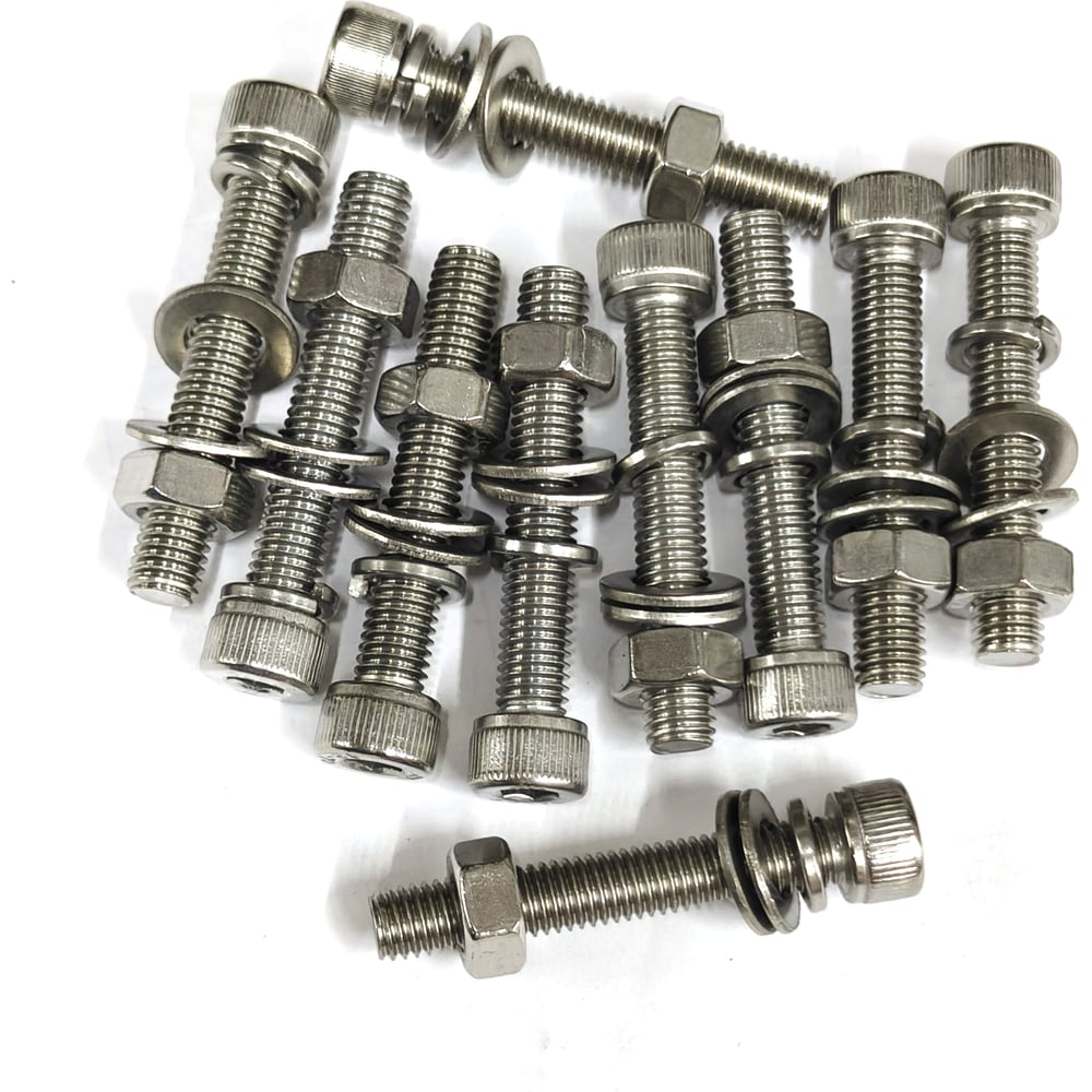 Изображение товара Болт DIN/ISO MR-M8-50-50 A2-70 с гайкой и двумя шайбами