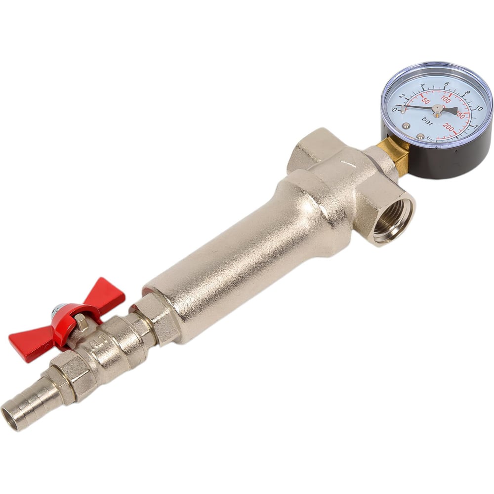 Изображение товара Фильтр механической очистки воды промывной с манометром ВН/ВН 3/4" 100 мкм TEBO T-Фп.801.34.CN