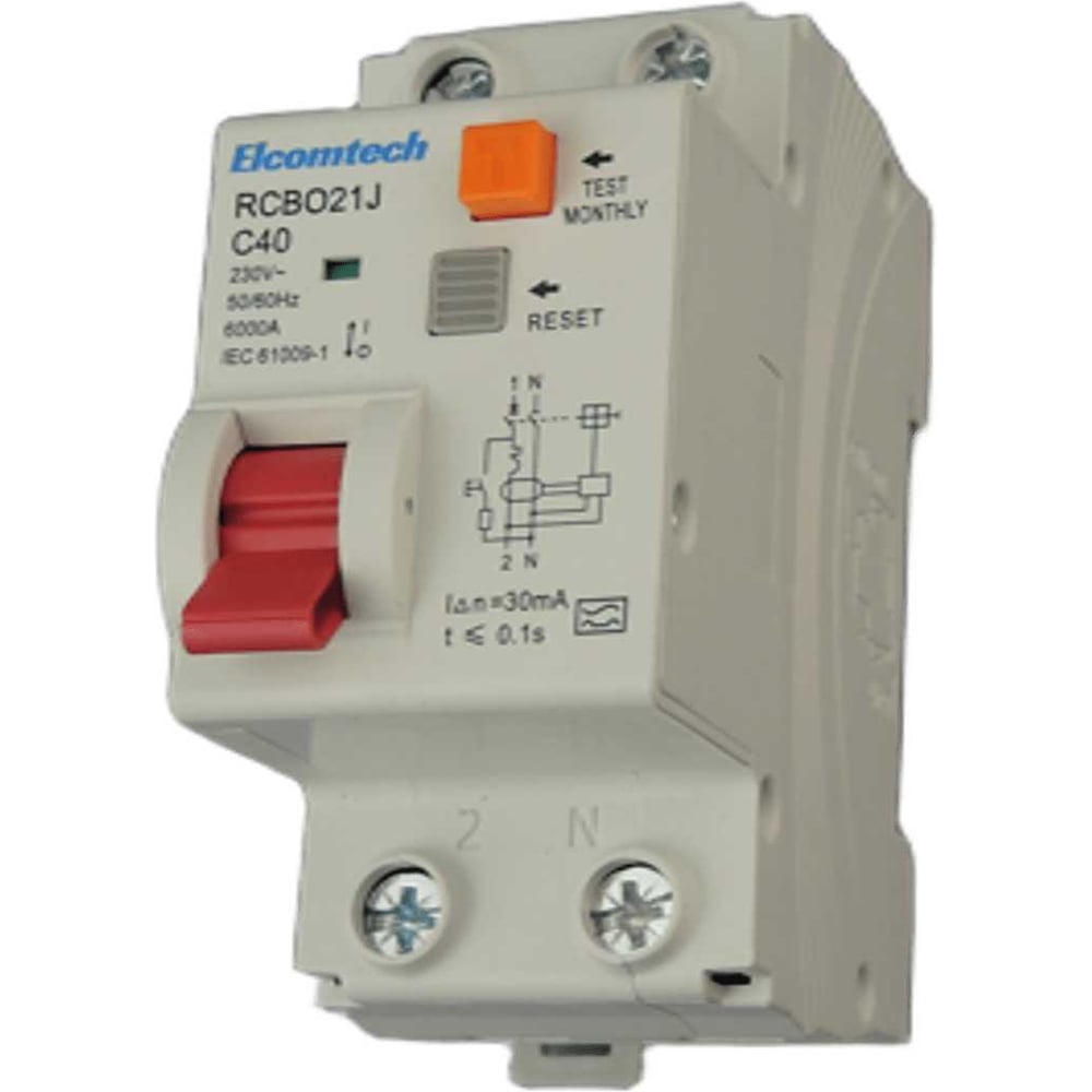 Изображение товара Автоматический выключатель ELCOMTECH RCBO21J-6-1NC40-A30