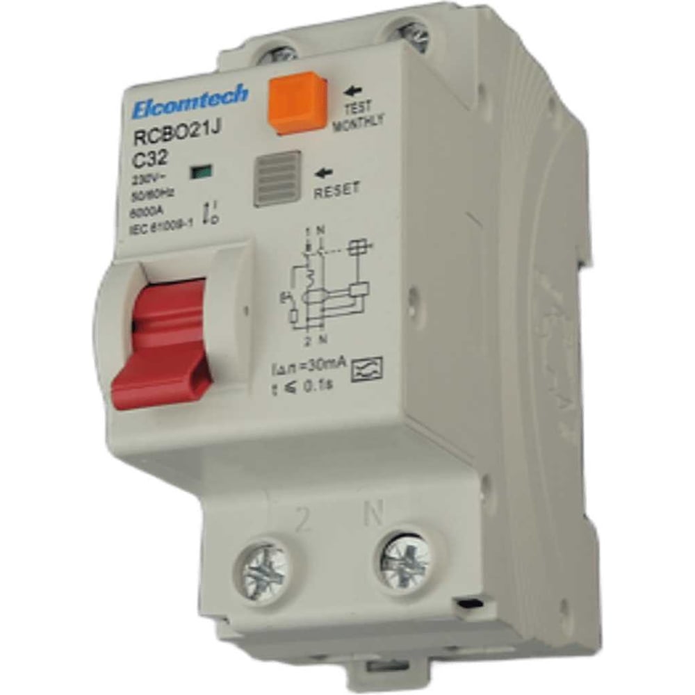 Изображение товара Автоматический выключатель ELCOMTECH RCBO21J-6-1NC32-A30