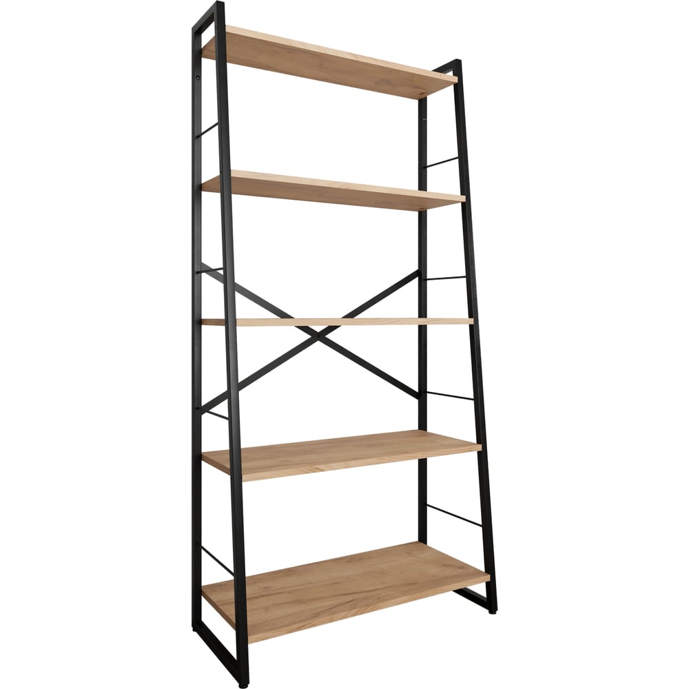 Изображение товара Стеллаж Металл-Завод GUTTA 151х73х32 см Л-образный с пятью полками, эвок, черный (art. ) GSL15173325E2