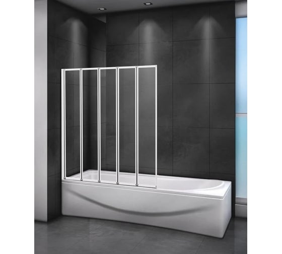 Изображение товара Шторка на ванну Cezares RELAX-V-5-120/140-C-Bi