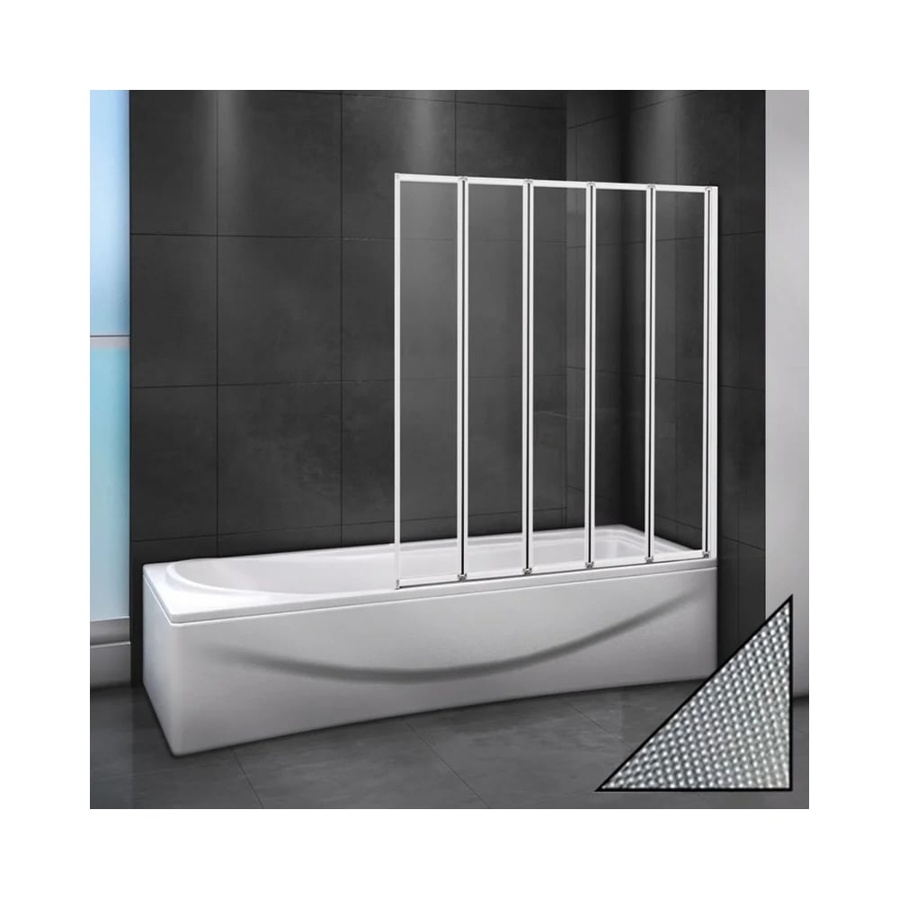 Изображение товара Шторка на ванну Cezares RELAX-V-5-120/140-P-Bi-R