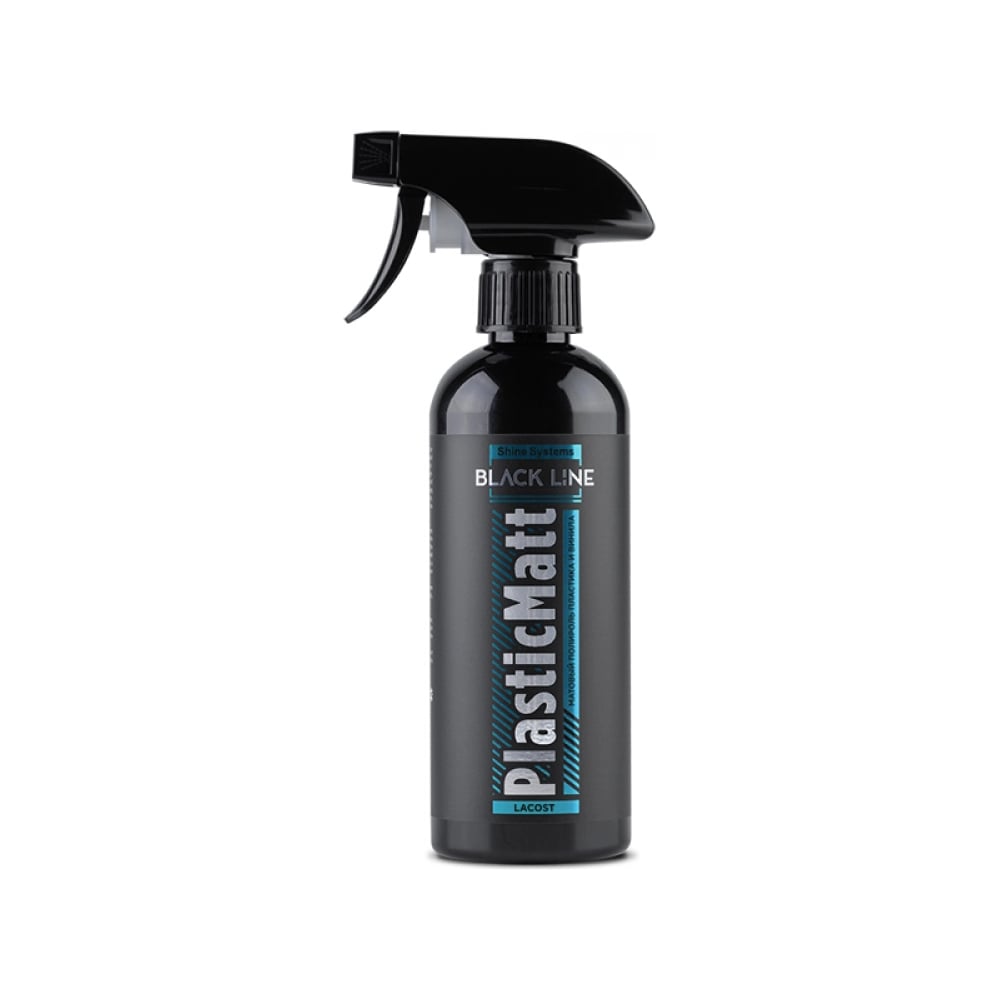 Изображение товара Полироль матовый для пластика и винила салона Shine Systems аромат Лакост, серия Black Line PlasticMatt Lacost, 400 мл SSBL965