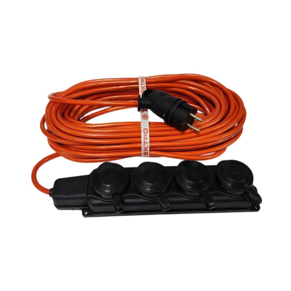 Изображение товара Удлинитель ТОРЭЛЕКТРО ПВС, 2200 Вт, на колодке 4 гнезда, 40м, с заземлением, IP44 1646