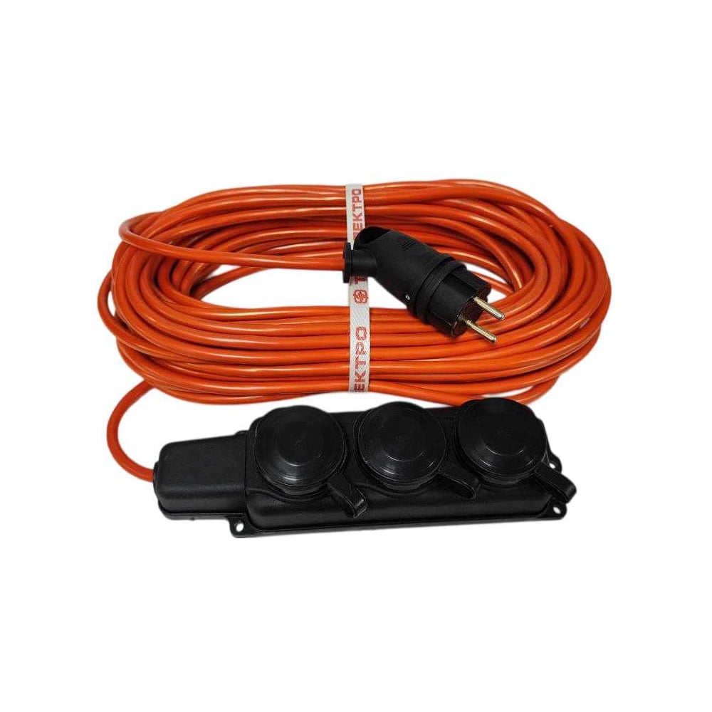 Изображение товара Удлинитель ТОРЭЛЕКТРО ПВС 100 м 3 гнезда IP44 16 А Schuko