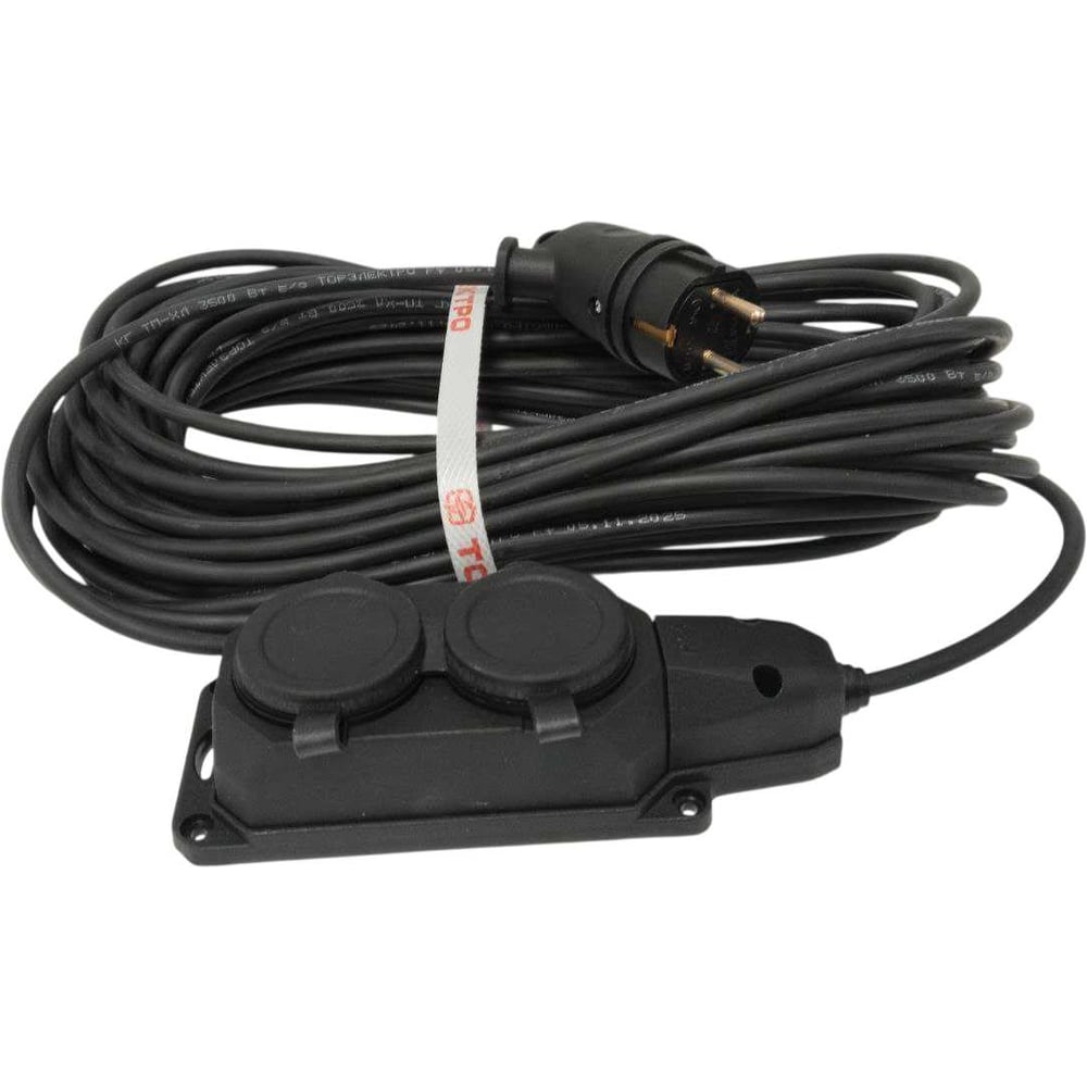 Изображение товара Удлинитель силовой ТОРЭЛЕКТРО КГ 20м IP44 2 розетки 16А 3,5 кВт