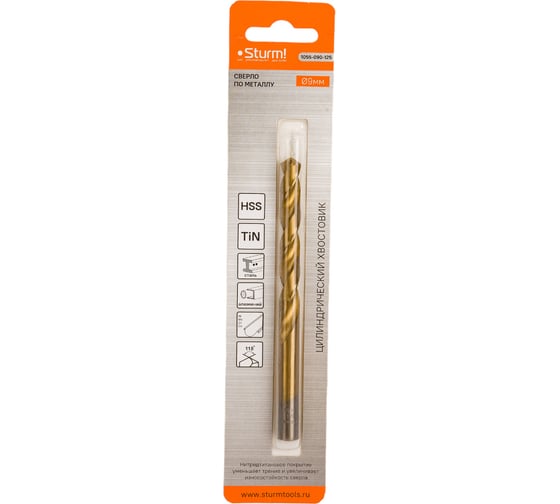 Изображение товара Сверло по металлу (9х125 мм) Sturm 1055-090-125