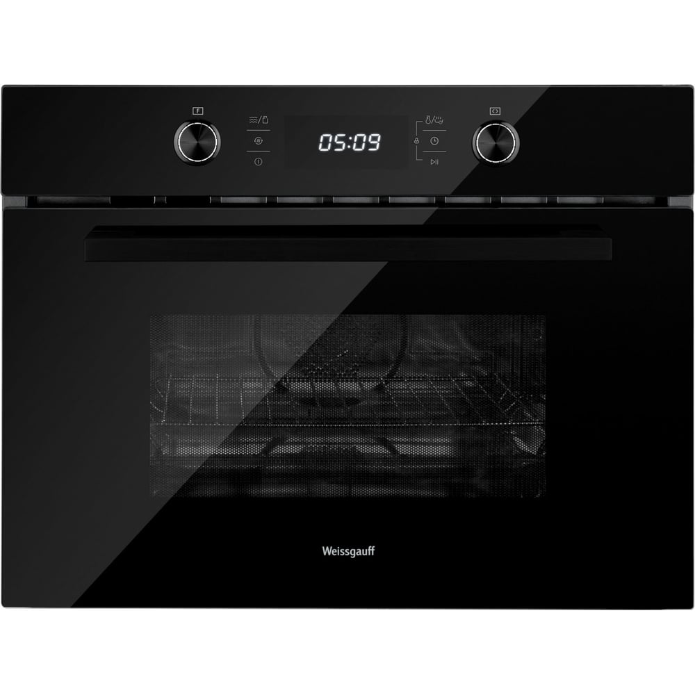 Духовой шкаф компактный с СВЧ Weissgauff OE 449 PDB Black Edition 431550