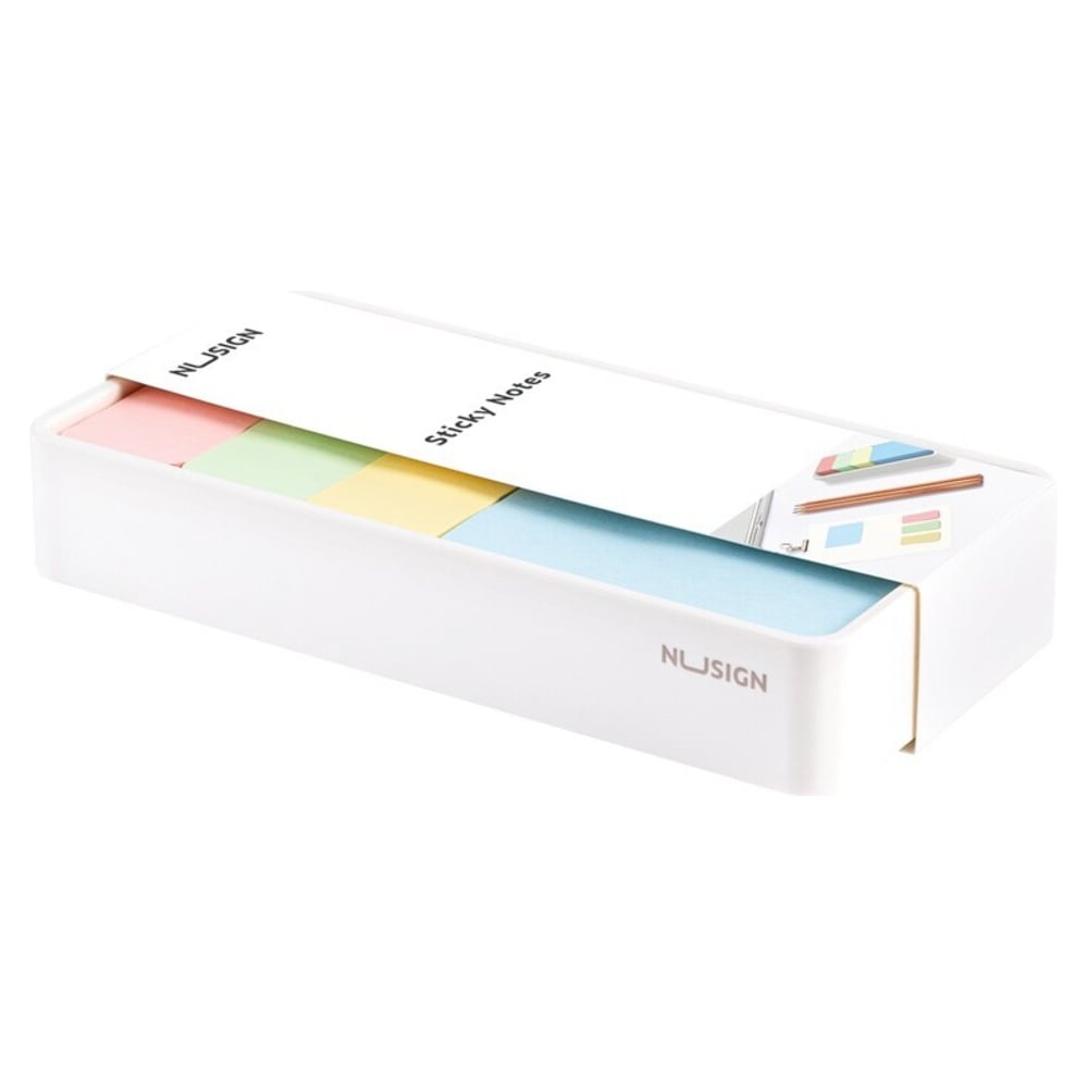 Изображение товара Подставка для стикеров DELI Nusign, стикеры 70 x 52 мм 1 цв  150 листов / стикеры 52 x 24 мм 3 цв  150 листов, пластиковый бокс  ENS116