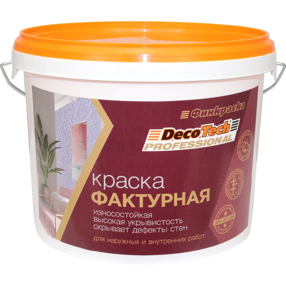 Изображение товара Краска фактурная DecoTech, 4,5 кг, oсновной 00-01101424