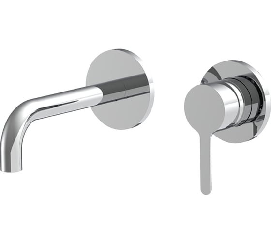 Изображение товара Смеситель для раковины Fima Carlo Frattini Snap однорычажный, встраиваемый, настенный, на 2 отверстия, излив 200 мм, Click-Clack, внешняя часть, цвет хром F3121WLX9CR