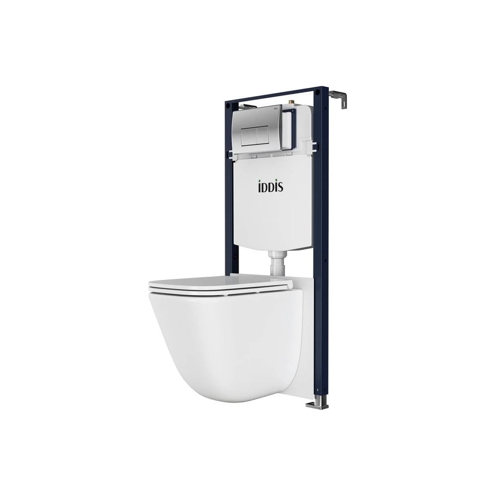 Изображение товара Комплект 3 в 1: подвесной унитаз, инсталляция и клавиша смыва хром IDDIS Basic BASTQ01i73 Изображение товара Комплект 3 в 1: подвесной унитаз, инсталляция и клавиша смыва хром IDDIS Basic BASTQ01i73