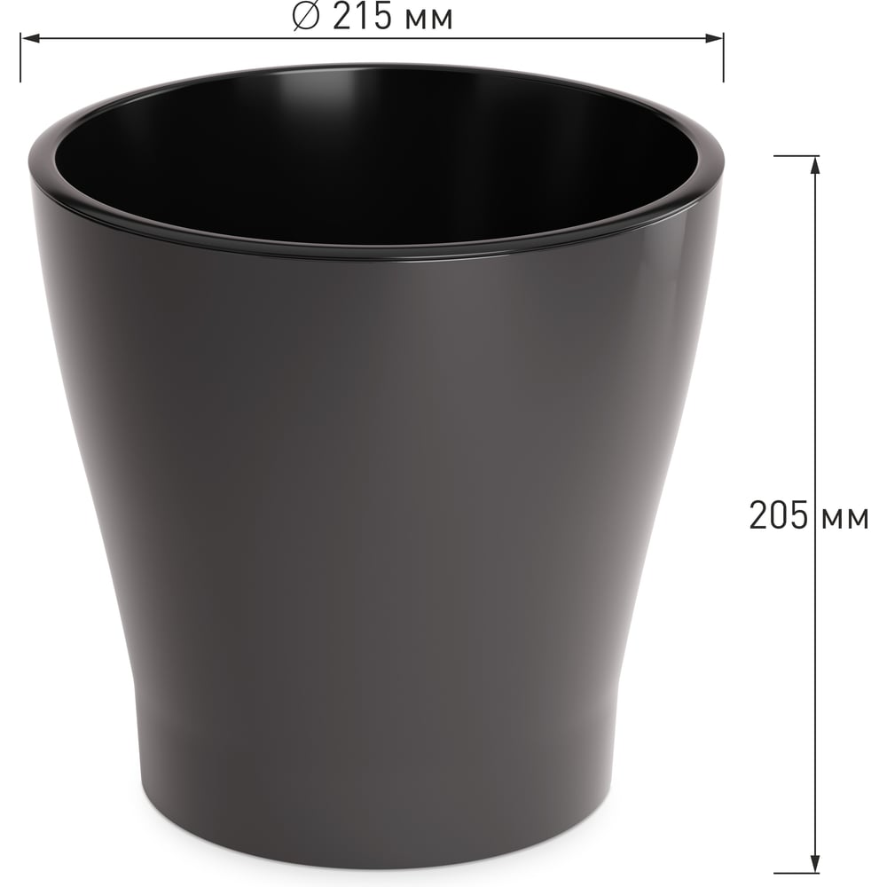 Изображение товара Горшок ЗПИ "Альтернатива" цвет Лея 5л двойной (графитовый) М8834