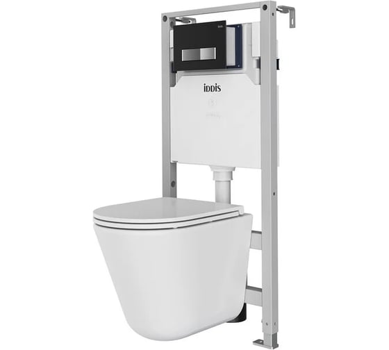 Изображение товара Комплект 3 в 1: подвесной унитаз, инсталляция и клавиша смыва IDDIS BASRNU1i73
