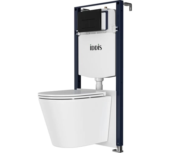 Изображение товара Комплект 3 в 1: подвесной унитаз, инсталляция и черная клавиша смыва IDDIS Calipso Q CAQPO1MBi73