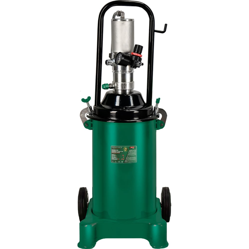 Изображение товара Нагнетатель смазки пневматический перекатной Rockforce с емкостью 12л(50:1,пр-ть:0-0.85 л/мин, давление смазки:300-400bar,давление воздуха:6-8bar,шланг:4м) RF-TRH12(51122)