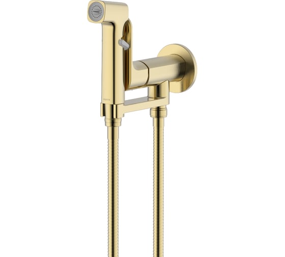 Изображение товара Комплект для гигиенического душа AQUATEK АЛЬФА встроенный (смеситель + гигиеническая лейка + шланг), золото AQ1919BG 00000147281