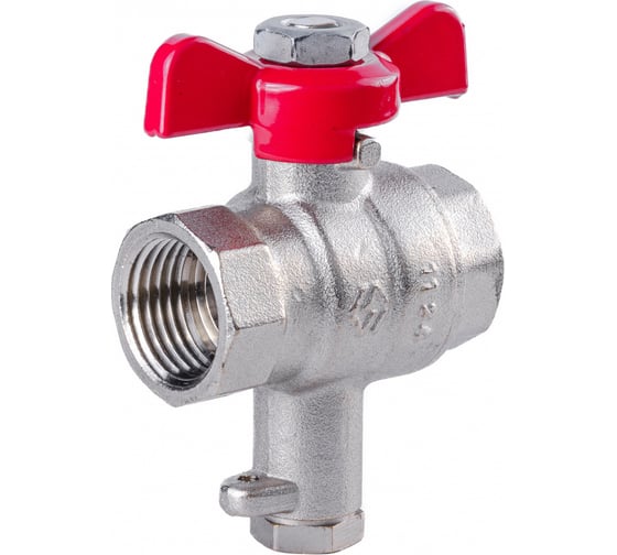 Изображение товара Кран шаровой MVI ГОСТ для подключения термодатчика, 1/2 x 9 мм вн.-вн., рукоятка «бабочка» BV.849.04