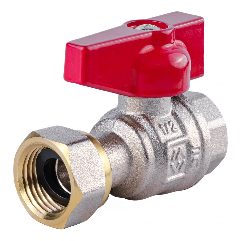 Изображение товара Кран шаровой MVI ГОСТ с накидной гайкой, 1/2 вн.-вн., рукоятка «бабочка» BV.730.04