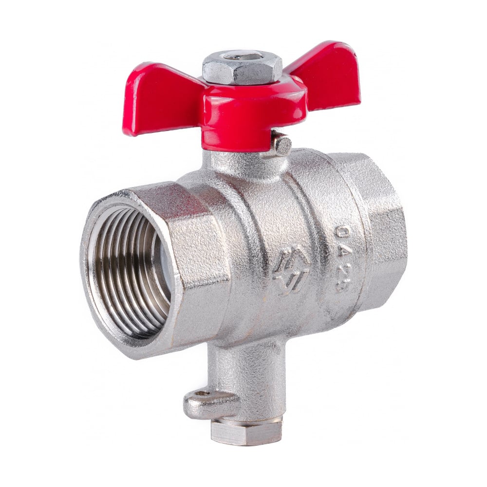 Изображение товара Кран шаровый MVI BV.849.05 для термодатчика 3/4 x 9 мм вн.-вн. бабочка красная