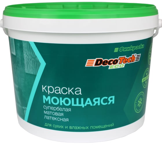 Изображение товара Краска в/э DecoTech Eco, моющаяся, 14кг, oсновной 00-00014131